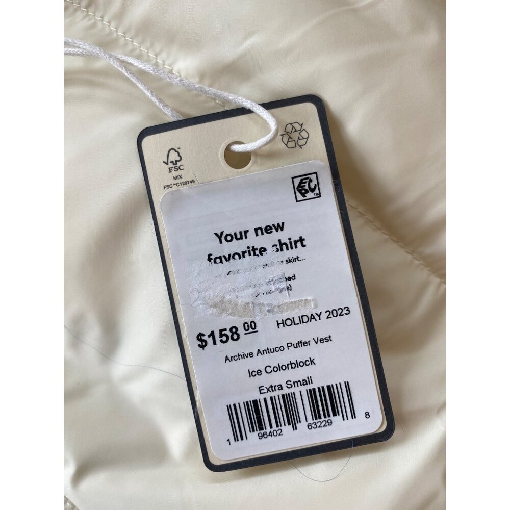 NWT Marine Layer XS Reversible Antuco Puffer Vest Ivory Pink colorblock $158 - Picture 9 of 17